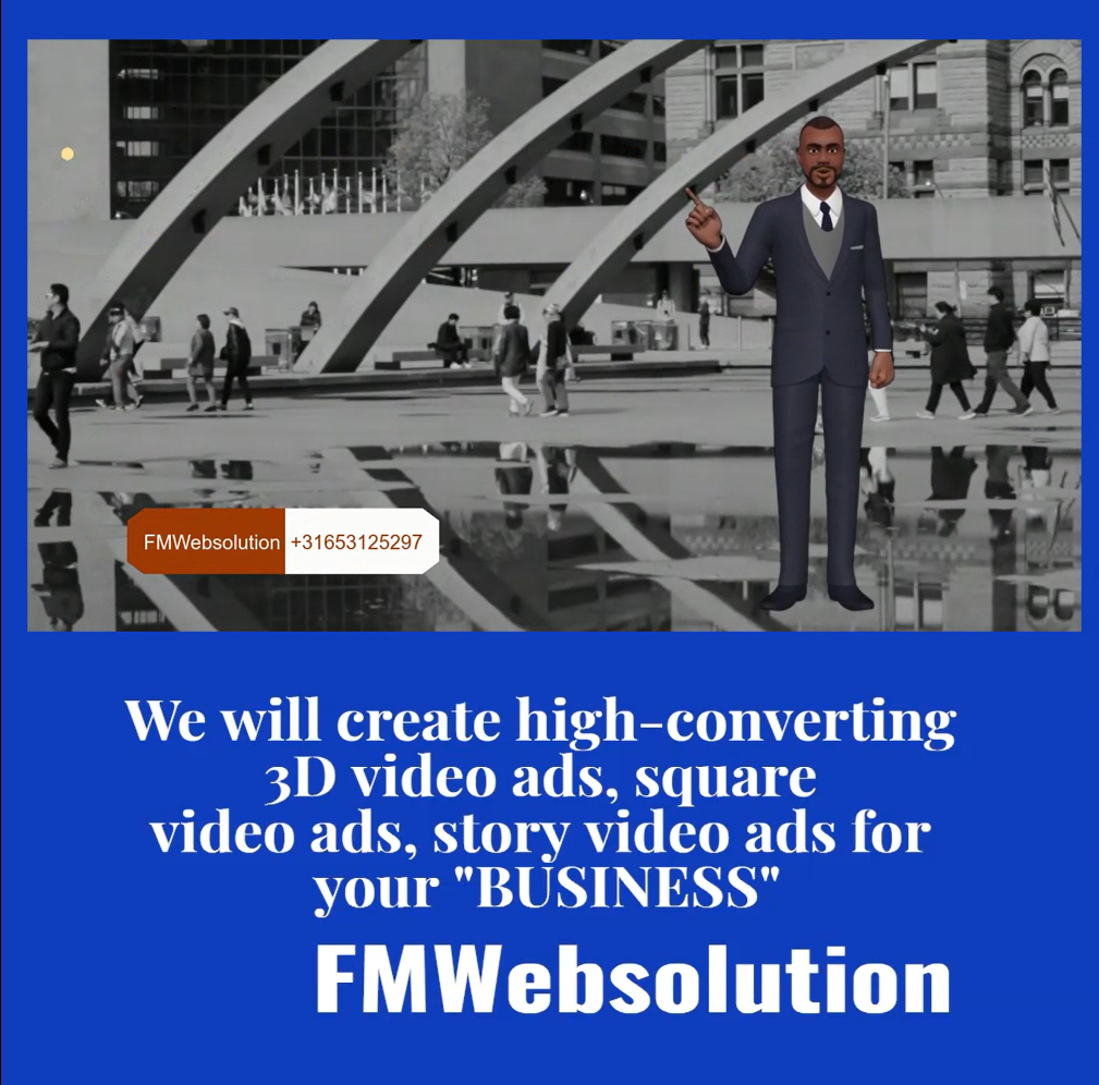 Create a 3D Video animation square video ads story for your “BUSINESS”